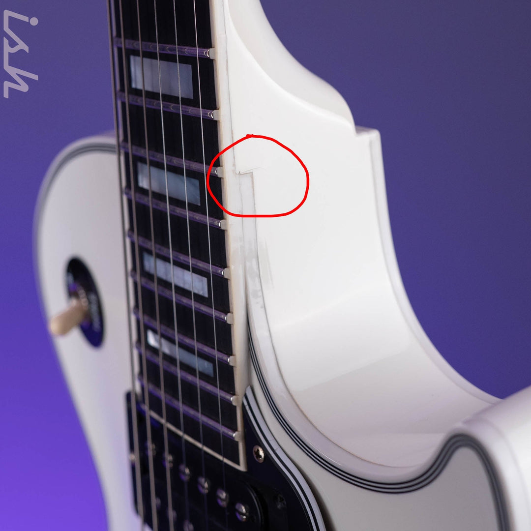 2022 Gibson Les Paul Custom White - Headstock Repair