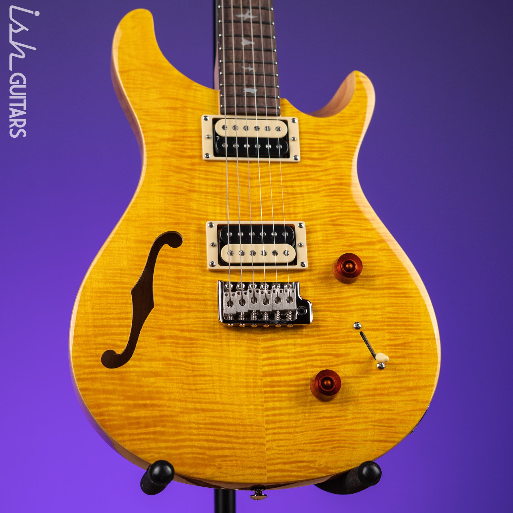 PRS SE Custom 22 Semi-Hollow Electric Guitar Santana Yellow – Ish