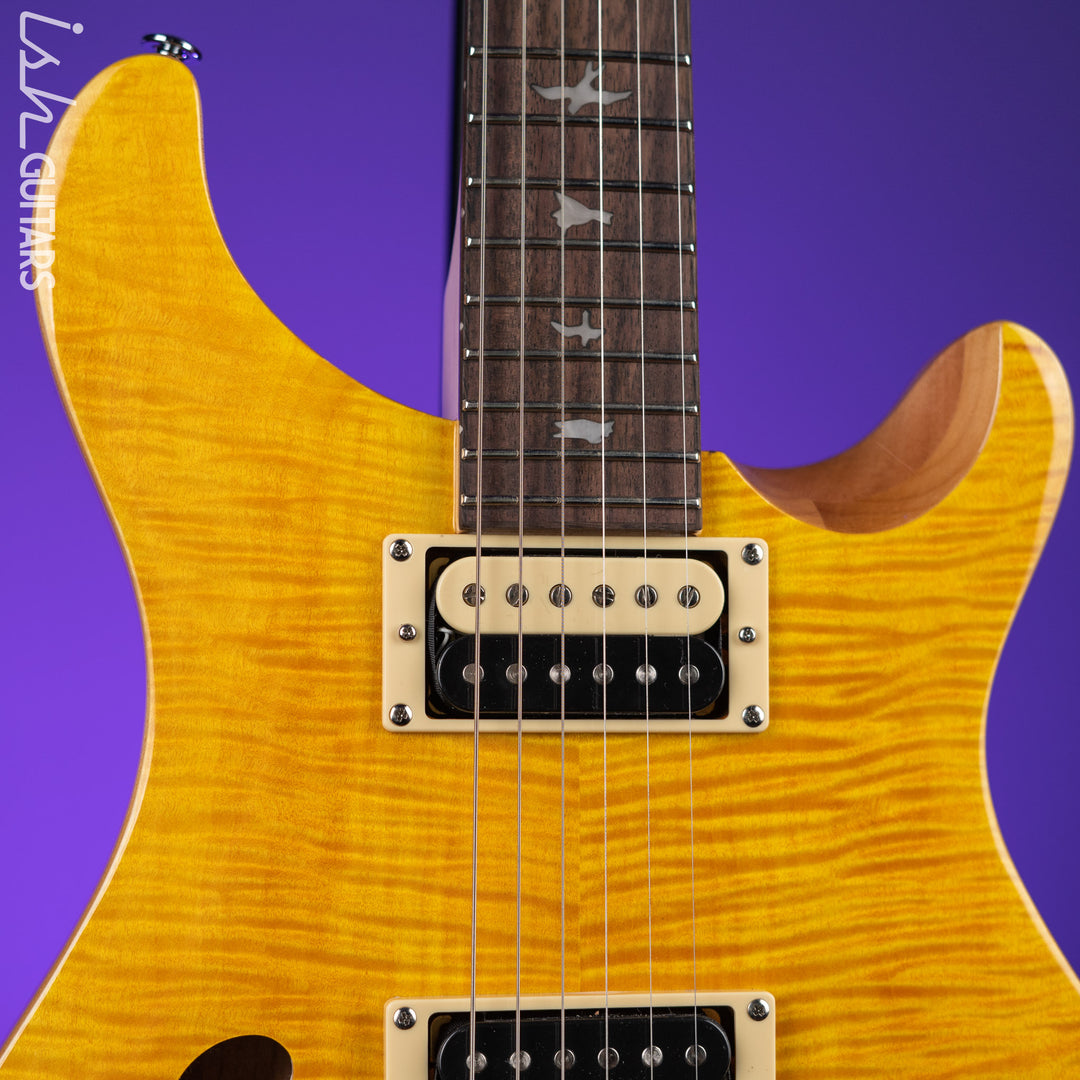 PRS SE Custom 22 Semi-Hollow Electric Guitar Santana Yellow
