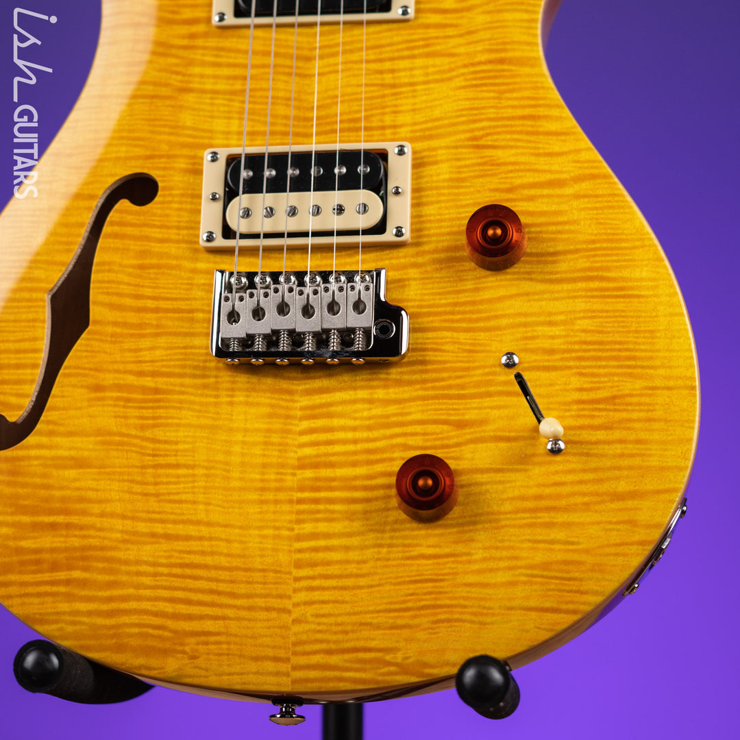 PRS SE Custom 22 Semi-Hollow Electric Guitar Santana Yellow