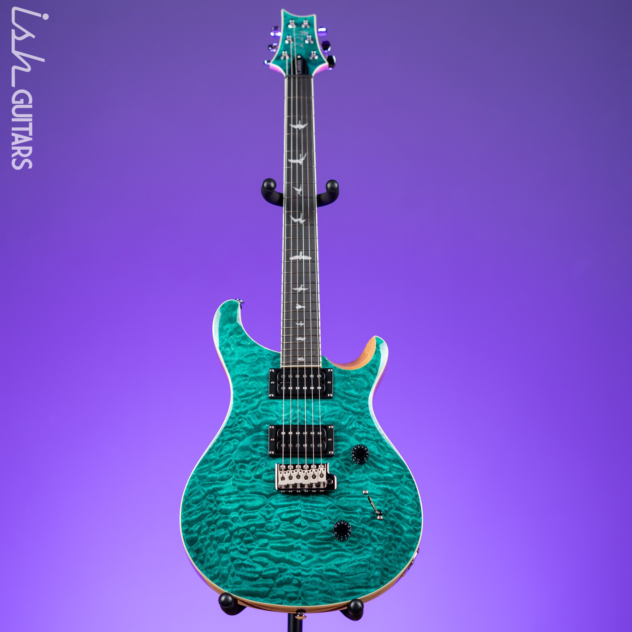 PRS SE Custom 24 Quilt Turquoise Electric Guitar – Ish Guitars