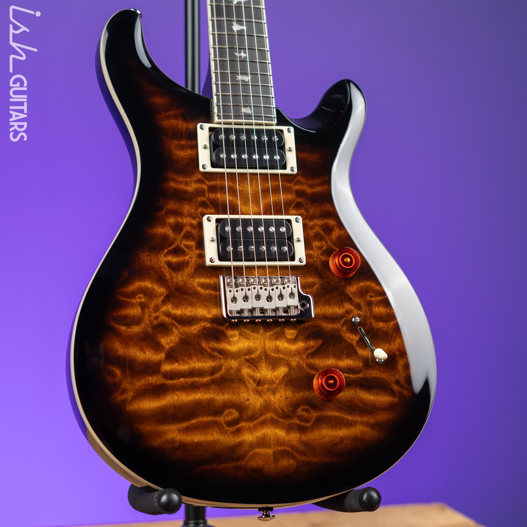 PRS SE Custom 24 Quilt Black Gold Sunburst Electric Guitar – Ish
