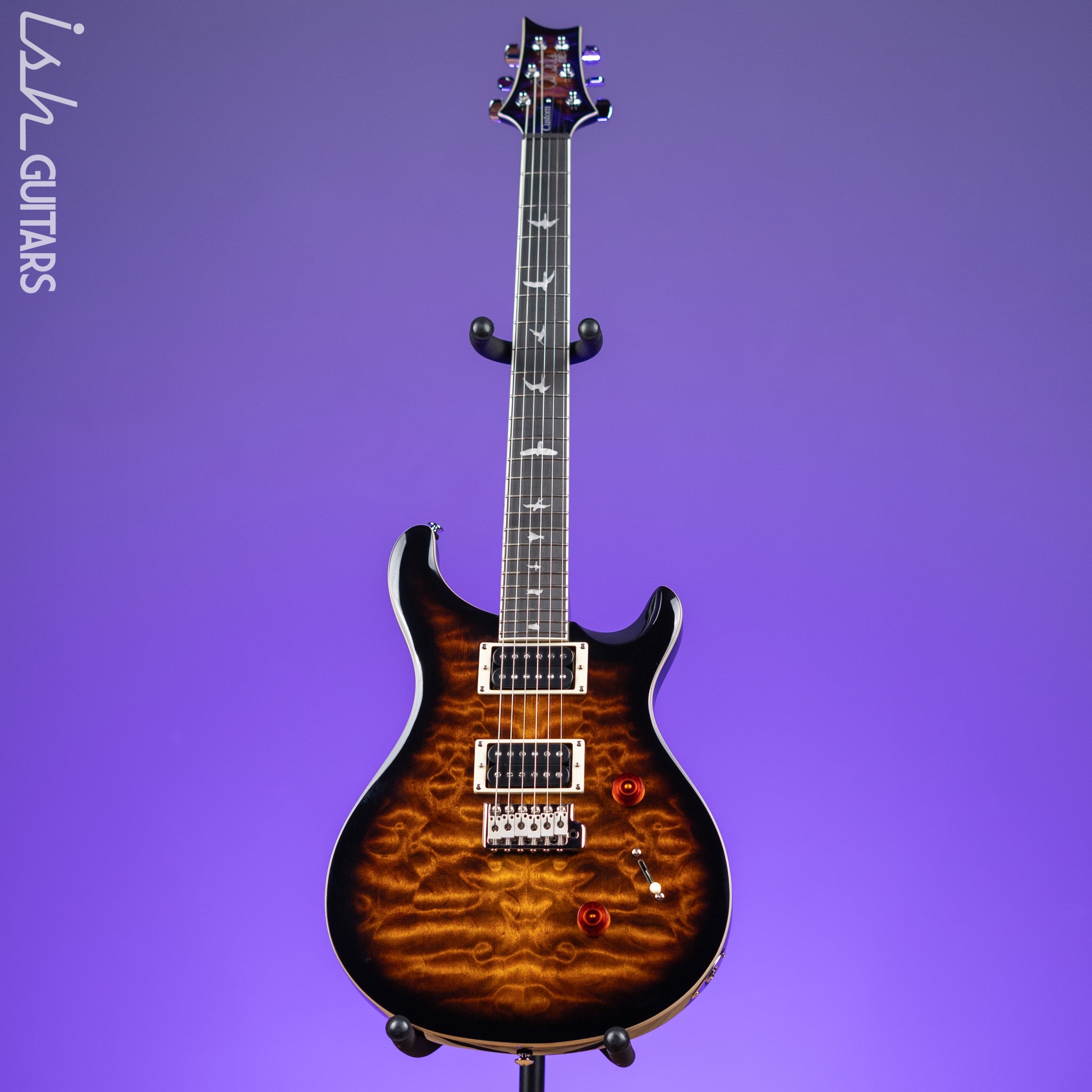 PRS SE Custom 24 Quilt Black Gold Sunburst Electric Guitar – Ish