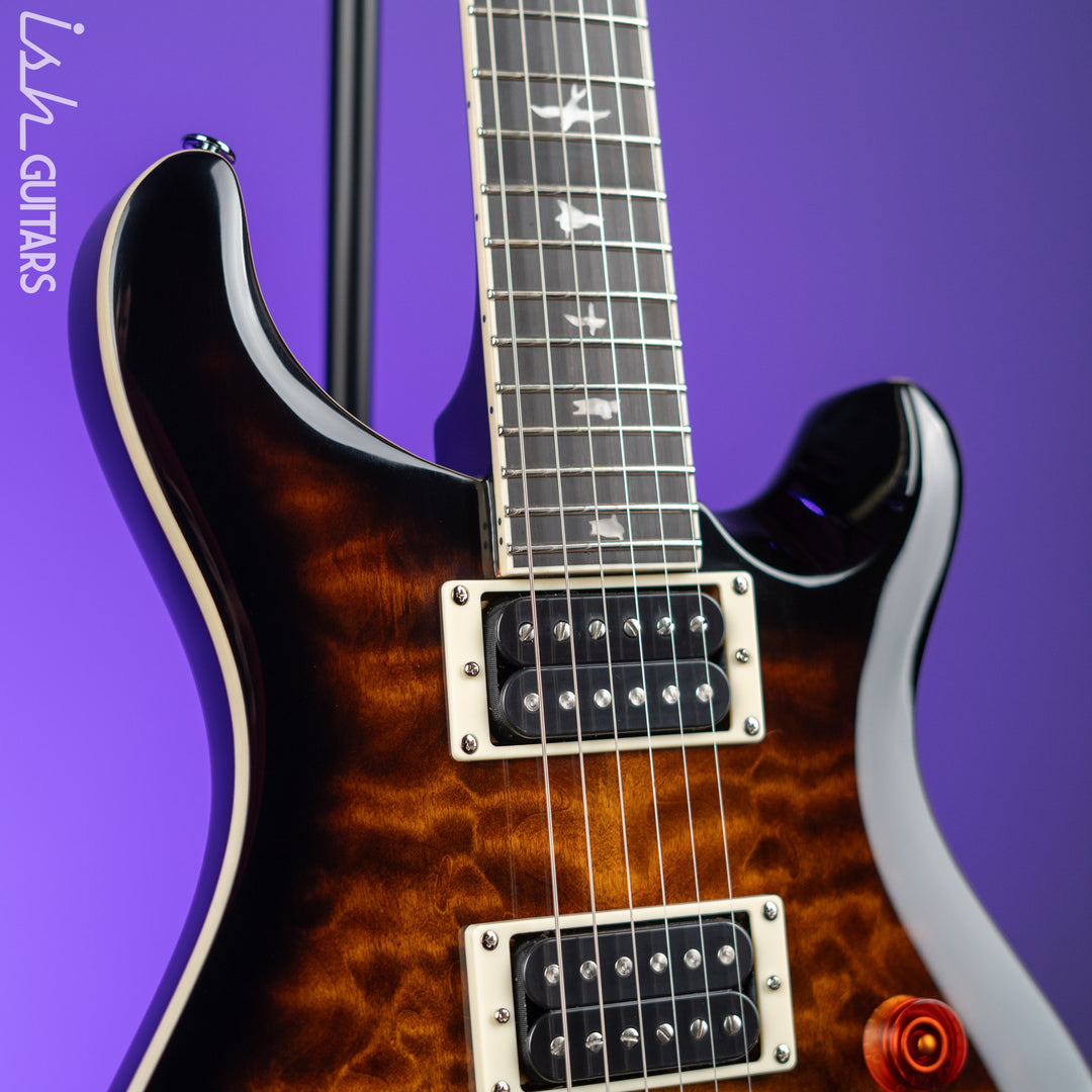 PRS SE Custom 24 Quilt Black Gold Sunburst Electric Guitar