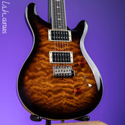 PRS SE Custom 24 Quilt Black Gold Sunburst Electric Guitar