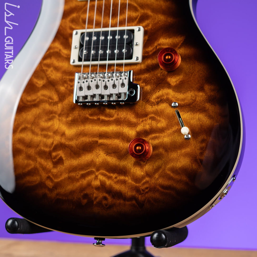 PRS SE Custom 24 Quilt Black Gold Sunburst Electric Guitar