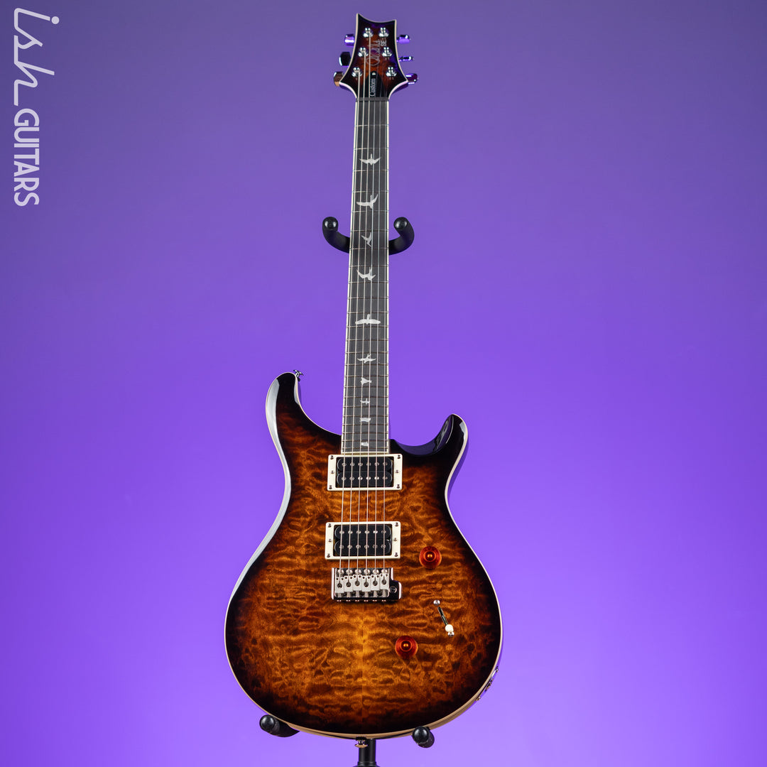 PRS SE Custom 24 Quilt Black Gold Sunburst Electric Guitar