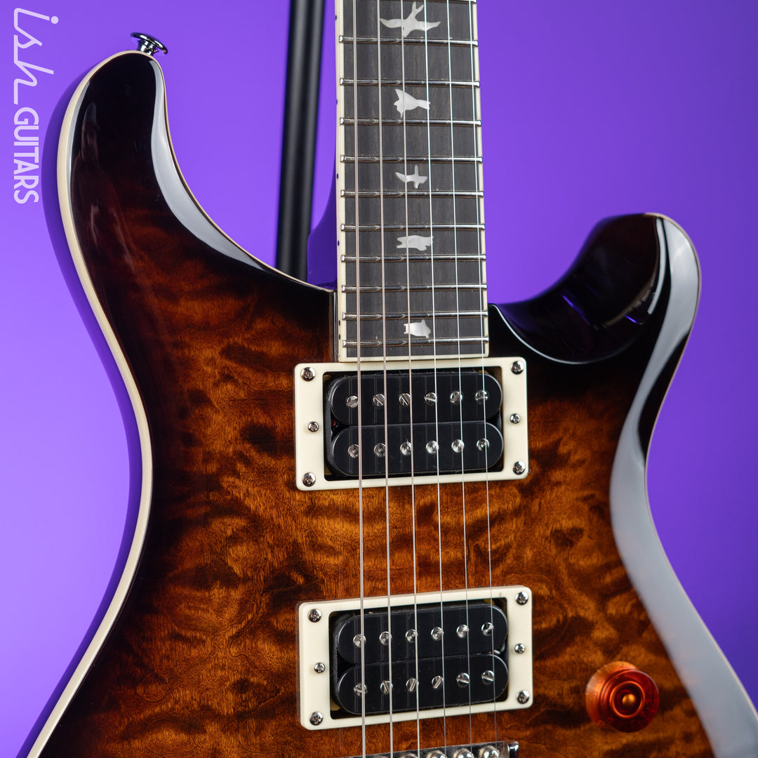 PRS SE Custom 24 Quilt Black Gold Sunburst Electric Guitar