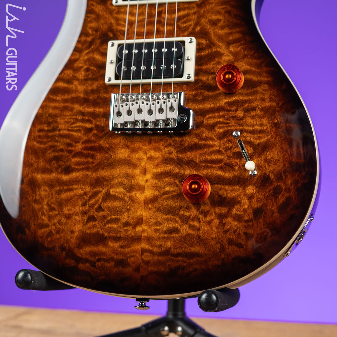 PRS SE Custom 24 Quilt Black Gold Sunburst Electric Guitar