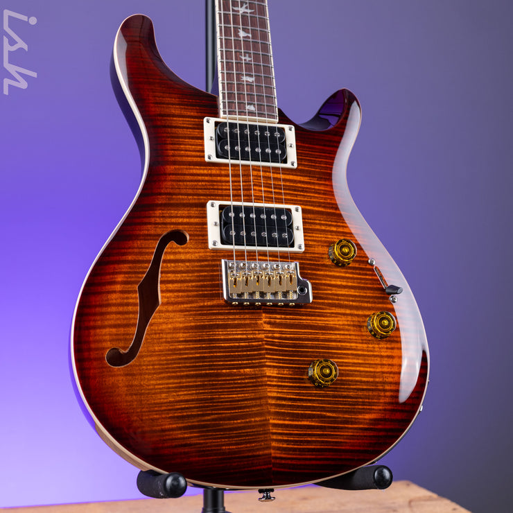 PRS SE Custom 24 Semi-Hollow Piezo Orange Tiger Smokeburst *2025