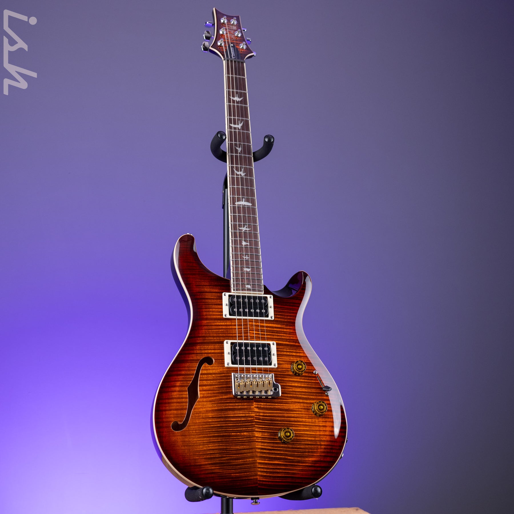 PRS SE Custom 24 Semi-Hollow Piezo Orange Tiger Smokeburst *2025