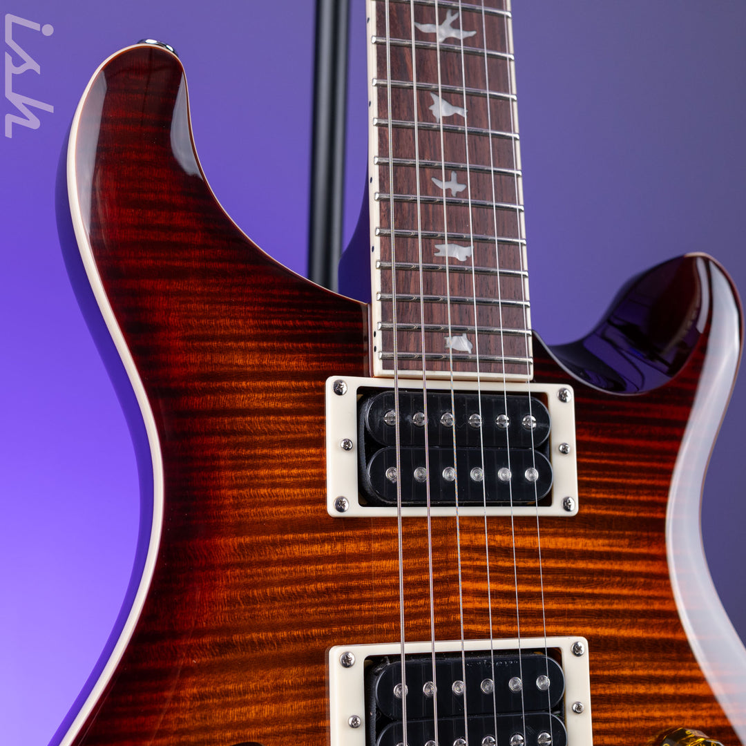 PRS SE Custom 24 Semi-Hollow Piezo Orange Tiger Smokeburst *2025 Release!*