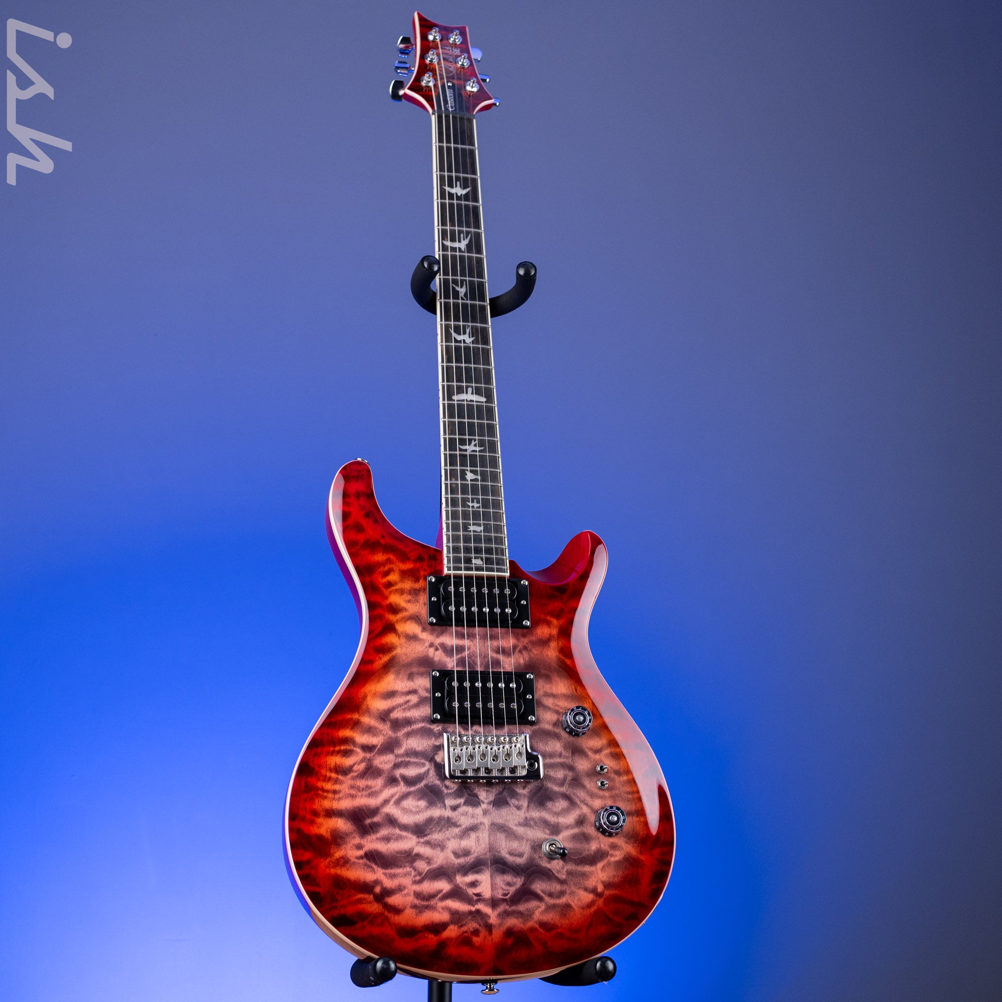 PRS SE Custom 24-08 Quilt Electric Guitar Charcoal Cherry Burst