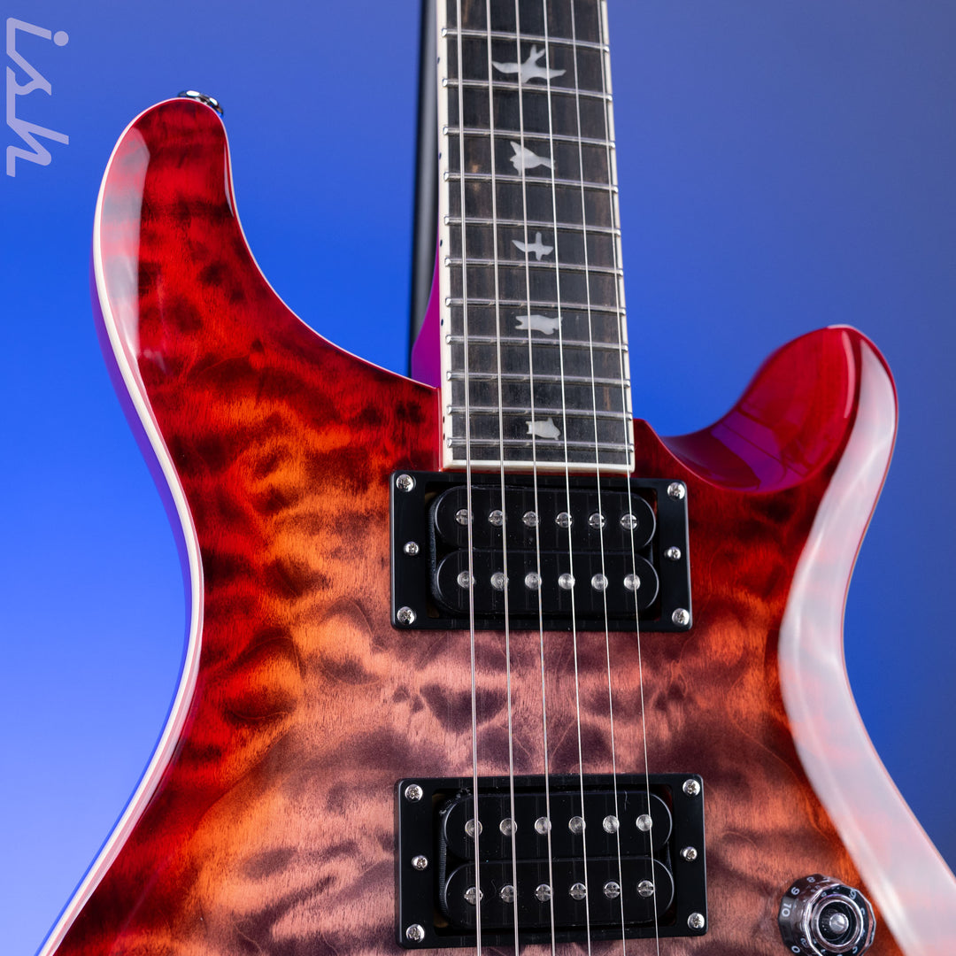 PRS SE Custom 24-08 Quilt Electric Guitar Charcoal Cherry Burst *2025 Release!*