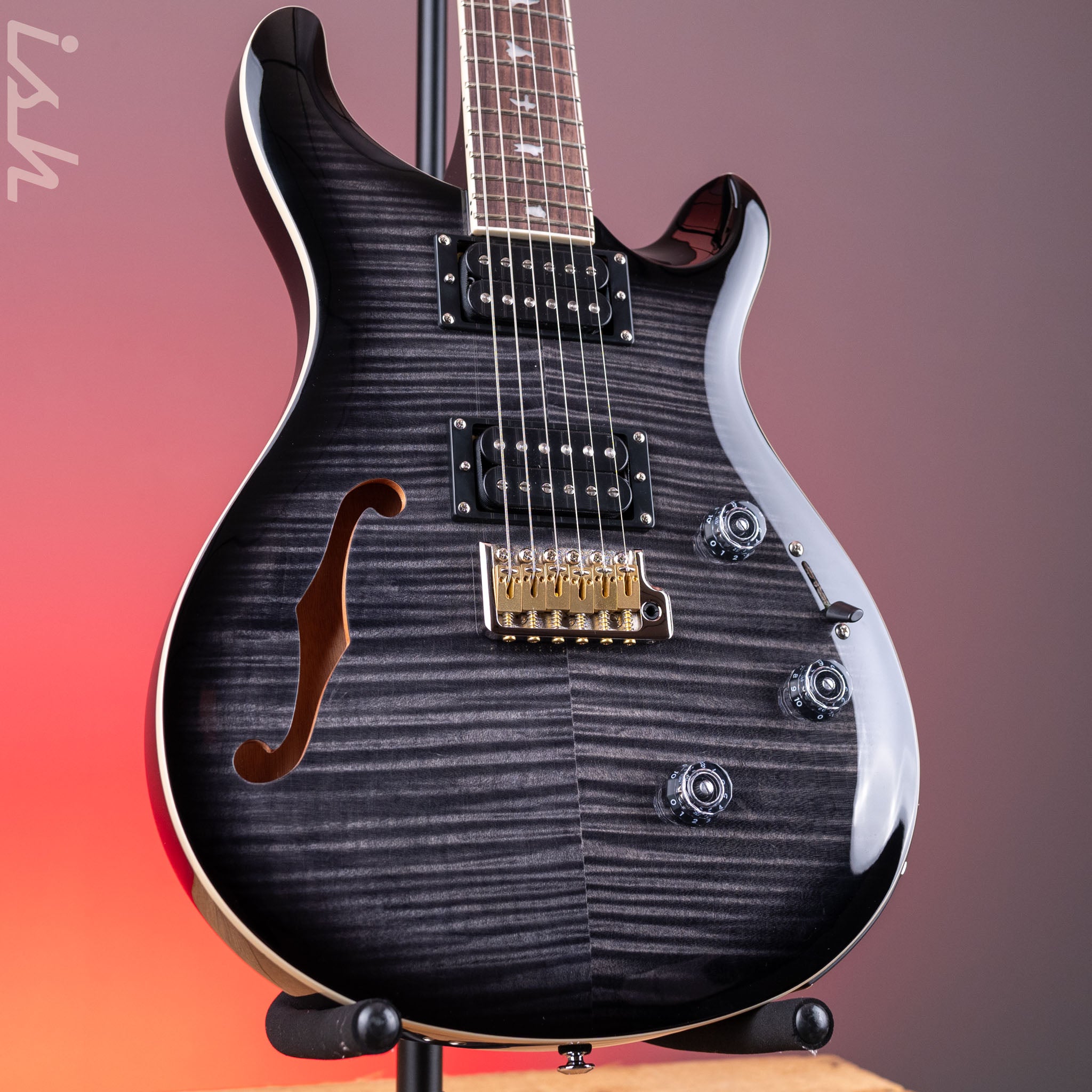 PRS SE Custom 24 Semi-Hollow Piezo Charcoal Burst *2025 Release
