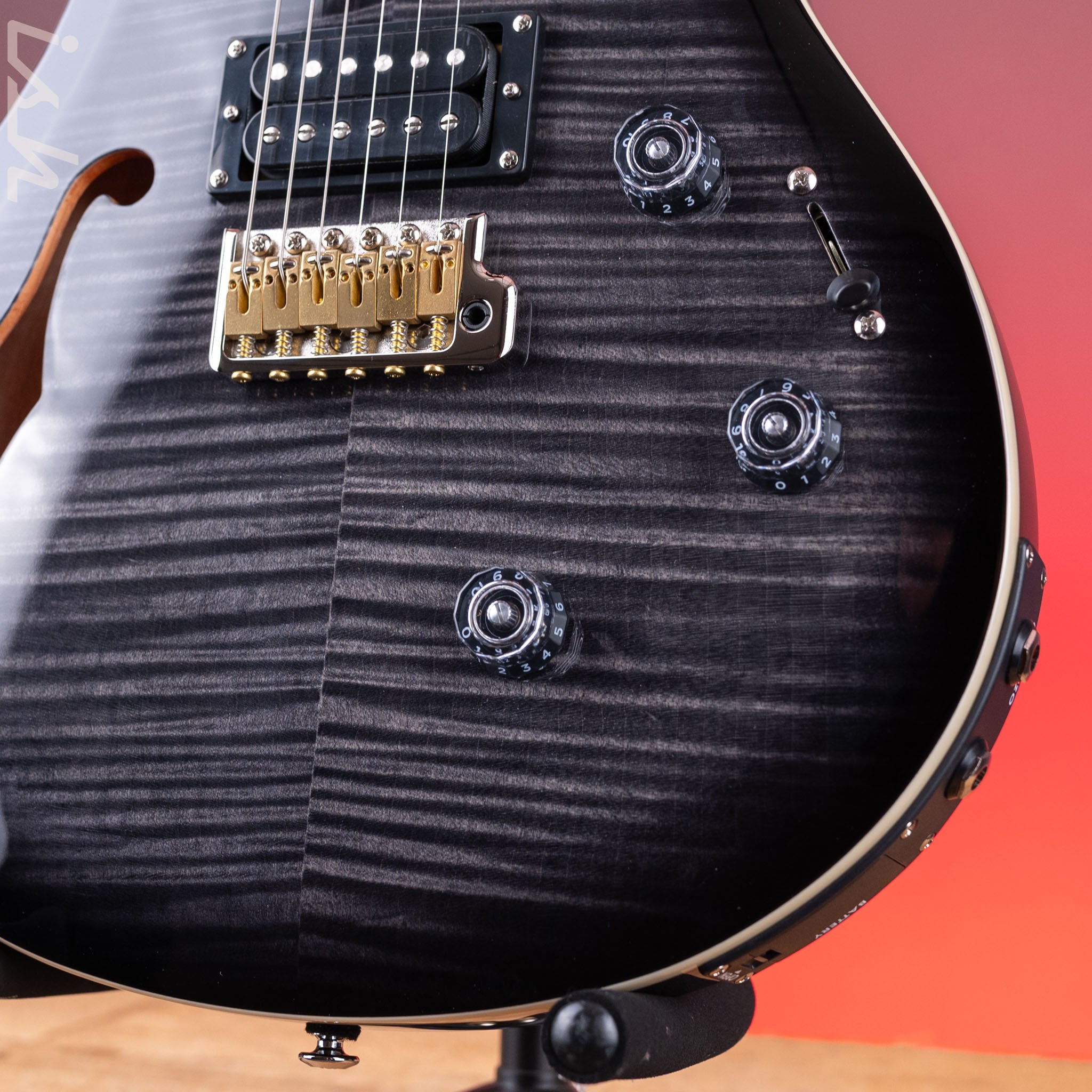 PRS SE Custom 24 Semi-Hollow Piezo Charcoal Burst *2025 Release
