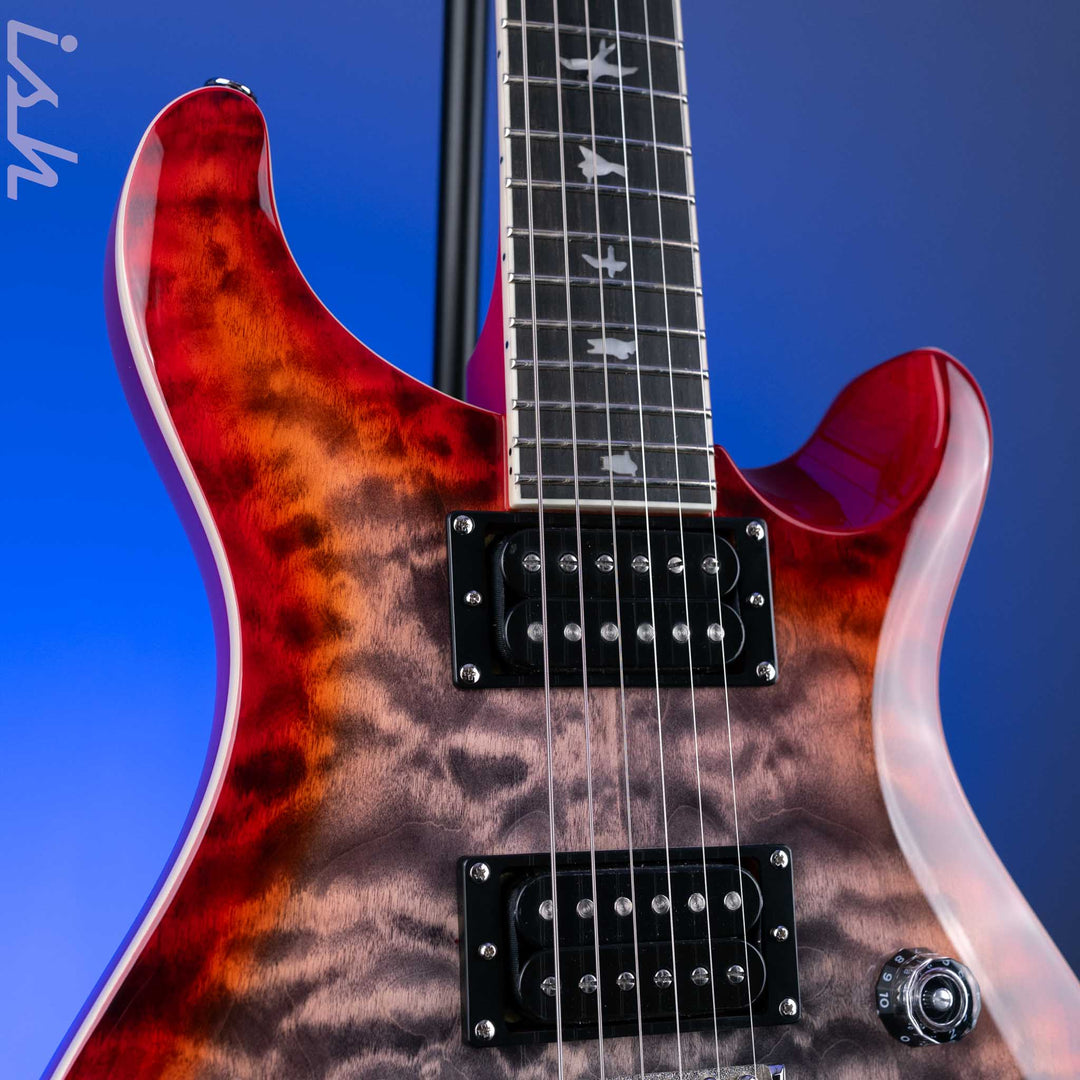 PRS SE Custom 24-08 Quilt Electric Guitar Charcoal Cherry Burst *2025 Release!*