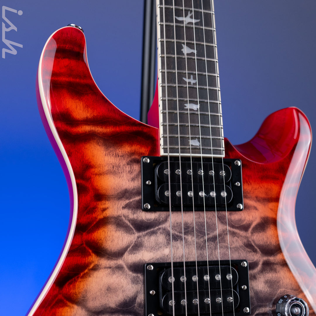 PRS SE Custom 24-08 Quilt Electric Guitar Charcoal Cherry Burst *2025 Release!*