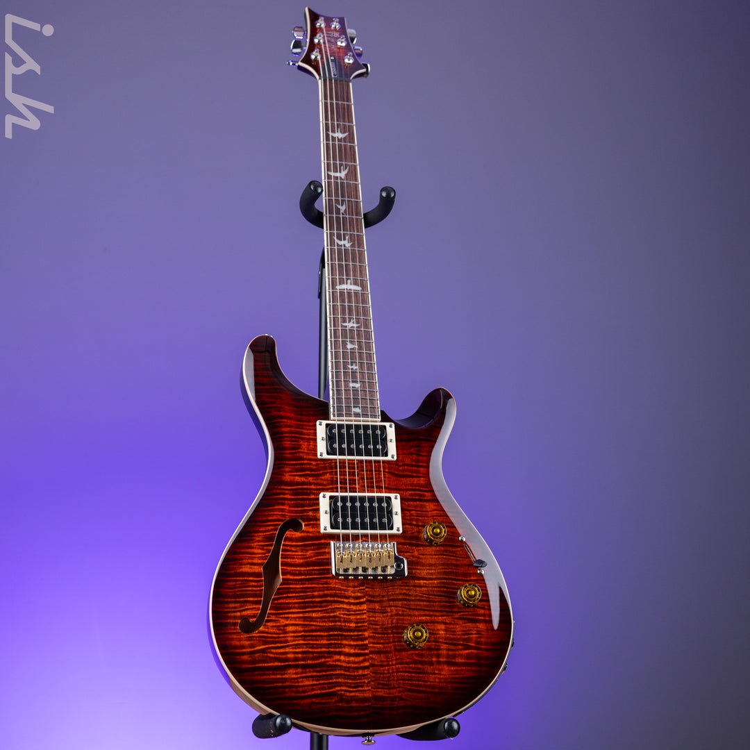 PRS SE Custom 24 Semi-Hollow Piezo Orange Tiger Smokeburst *2025 Release!*