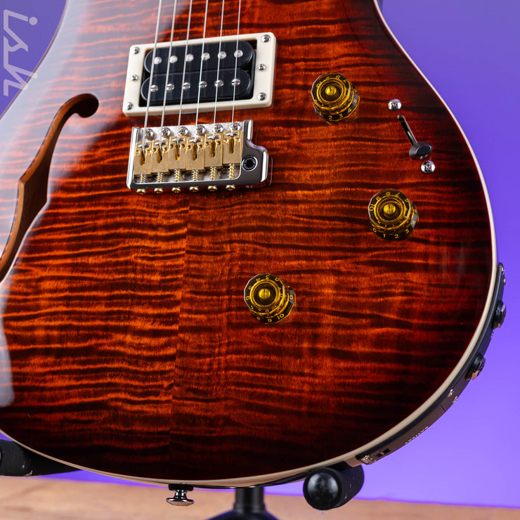 PRS SE Custom 24 Semi-Hollow Piezo Orange Tiger Smokeburst *2025 Release!*