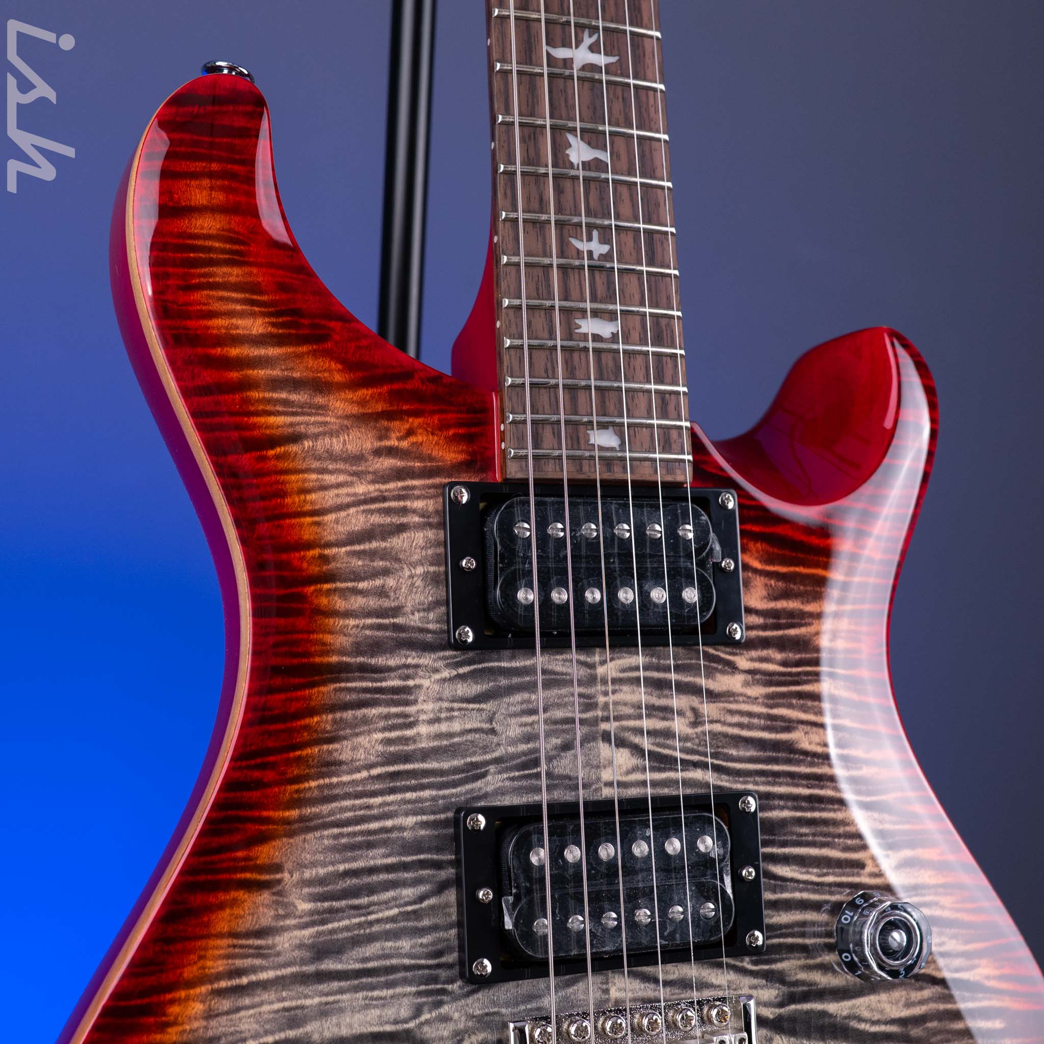 PRS SE Custom 24-08 Charcoal Cherry Burst – Ish Guitars