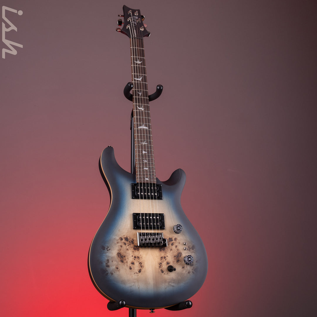 PRS SE Custom 24-08 Poplar Burl Limited Edition Lake Blue Midnight Burst