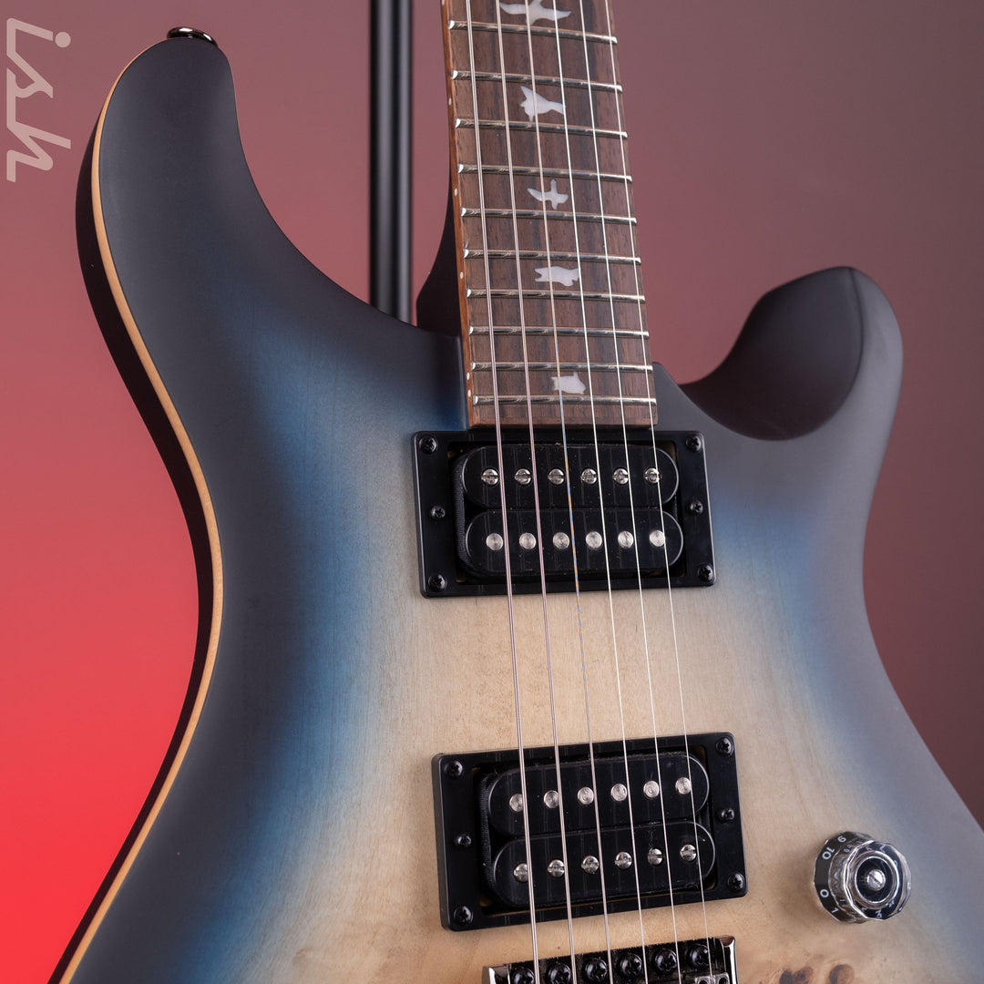 PRS SE Custom 24-08 Poplar Burl Limited Edition Lake Blue Midnight Burst