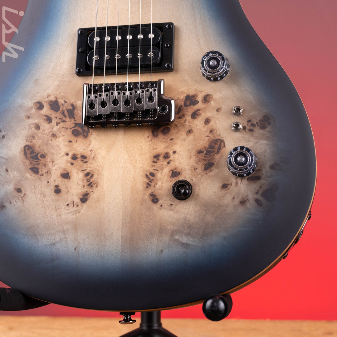 PRS SE Custom 24-08 Poplar Burl Limited Edition Lake Blue Midnight Burst