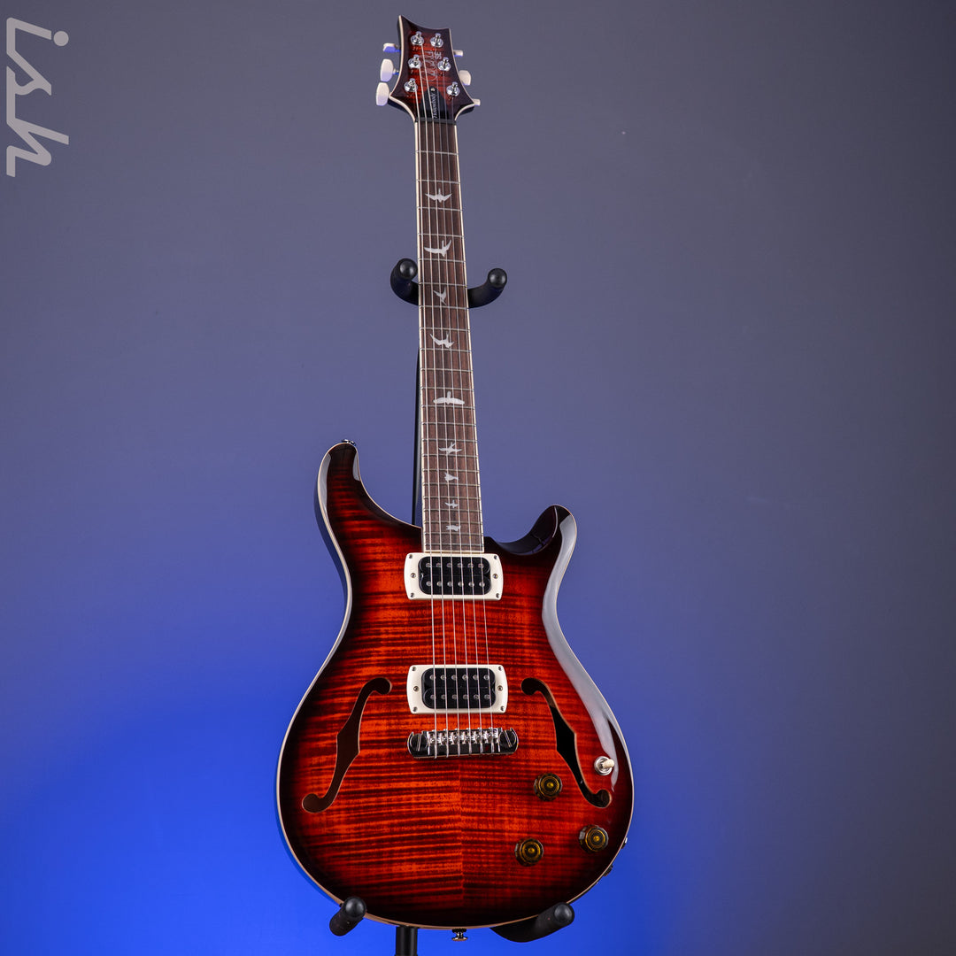 PRS SE Flat Back Hollowbody I Piezo *NEW MODEL* Orange Tiger Smokeburst