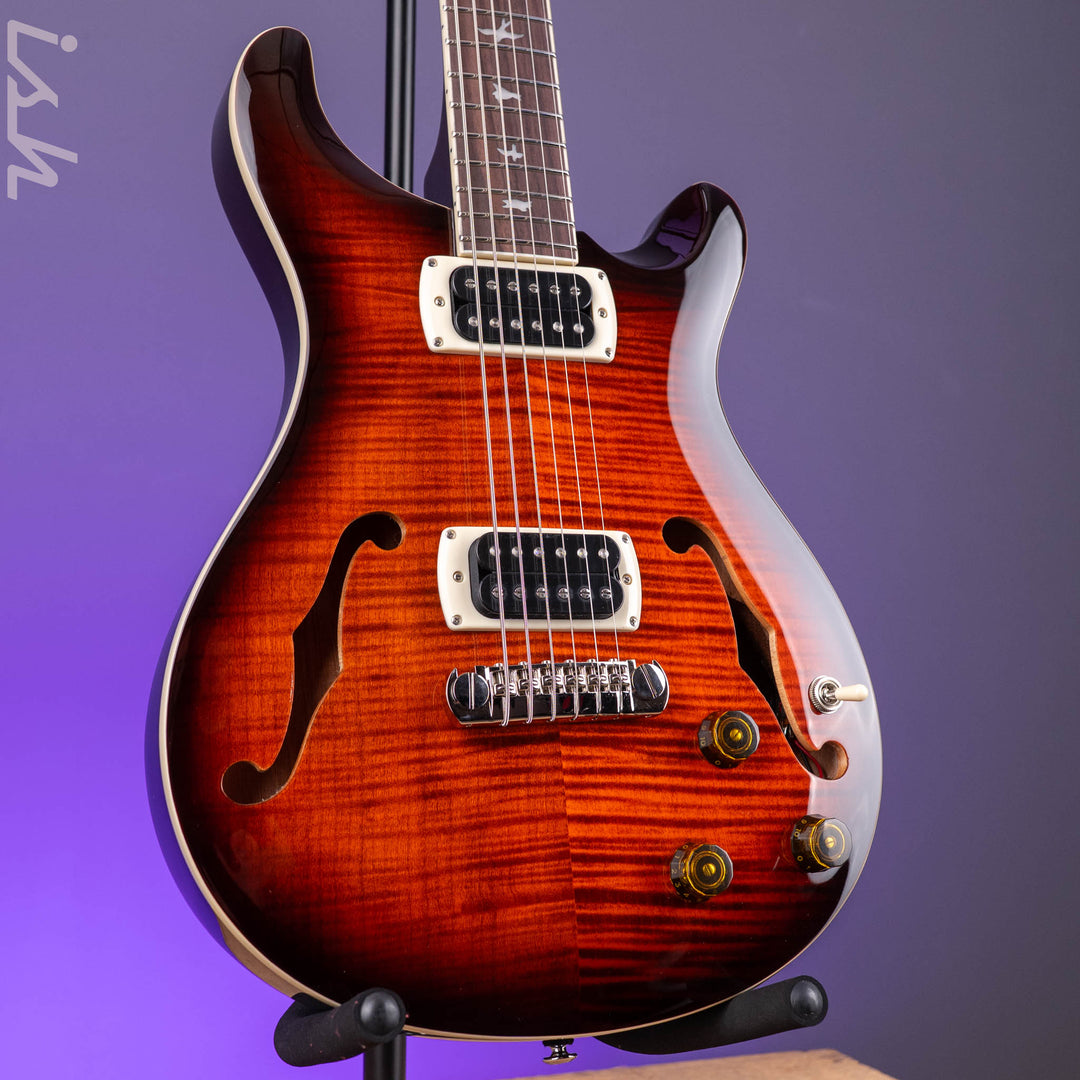PRS SE Flat Back Hollowbody I Baritone Piezo Ed Sheeran Orange Tiger Smokeburst *NEW MODEL*