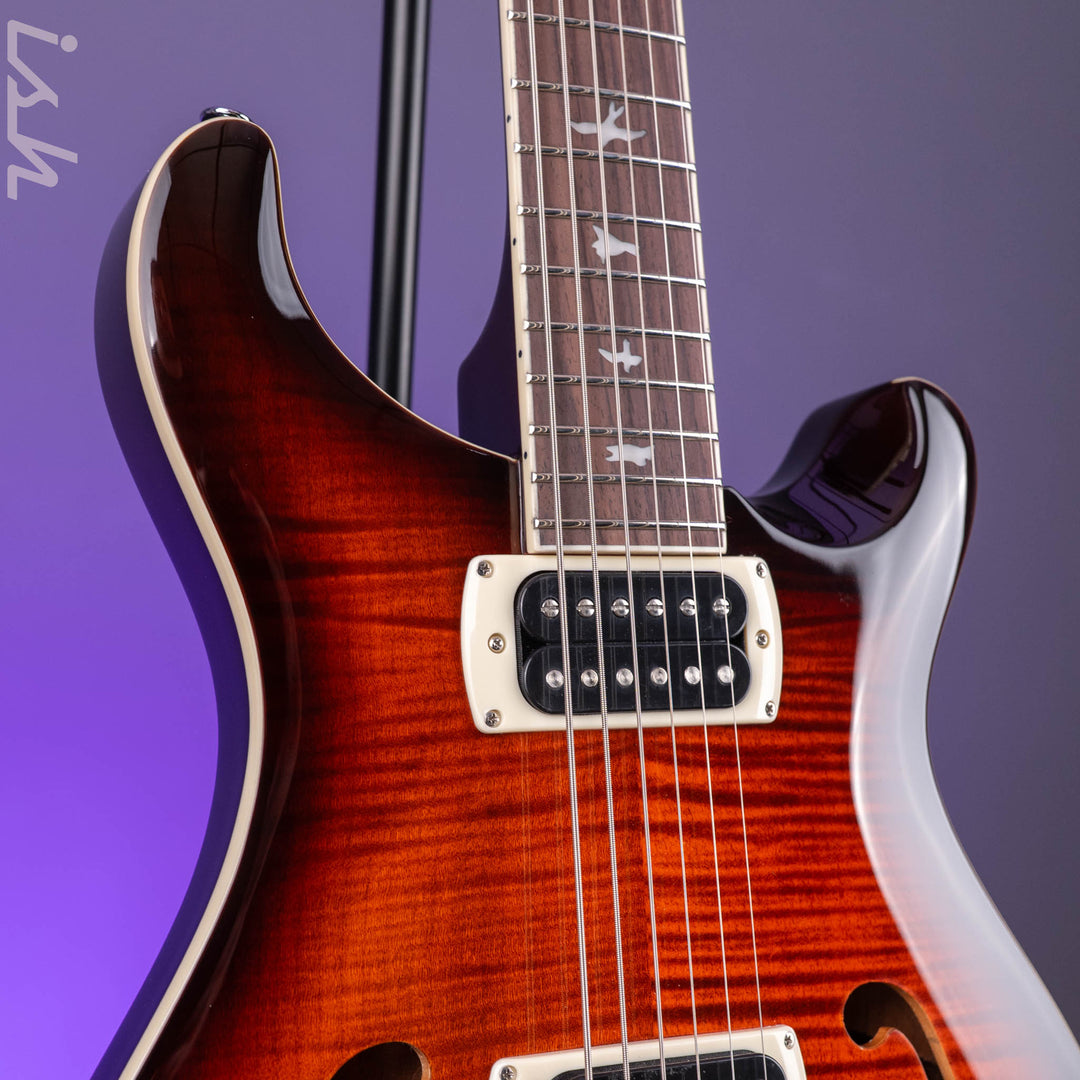 PRS SE Flat Back Hollowbody I Baritone Piezo Ed Sheeran Orange Tiger Smokeburst *NEW MODEL*