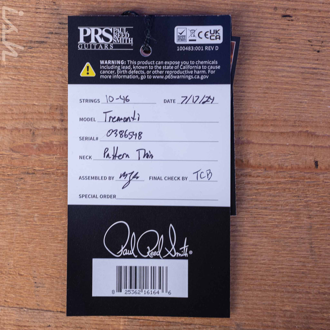 PRS Tremonti Stoptail Charcoal w/ Cherry Wrap Burst