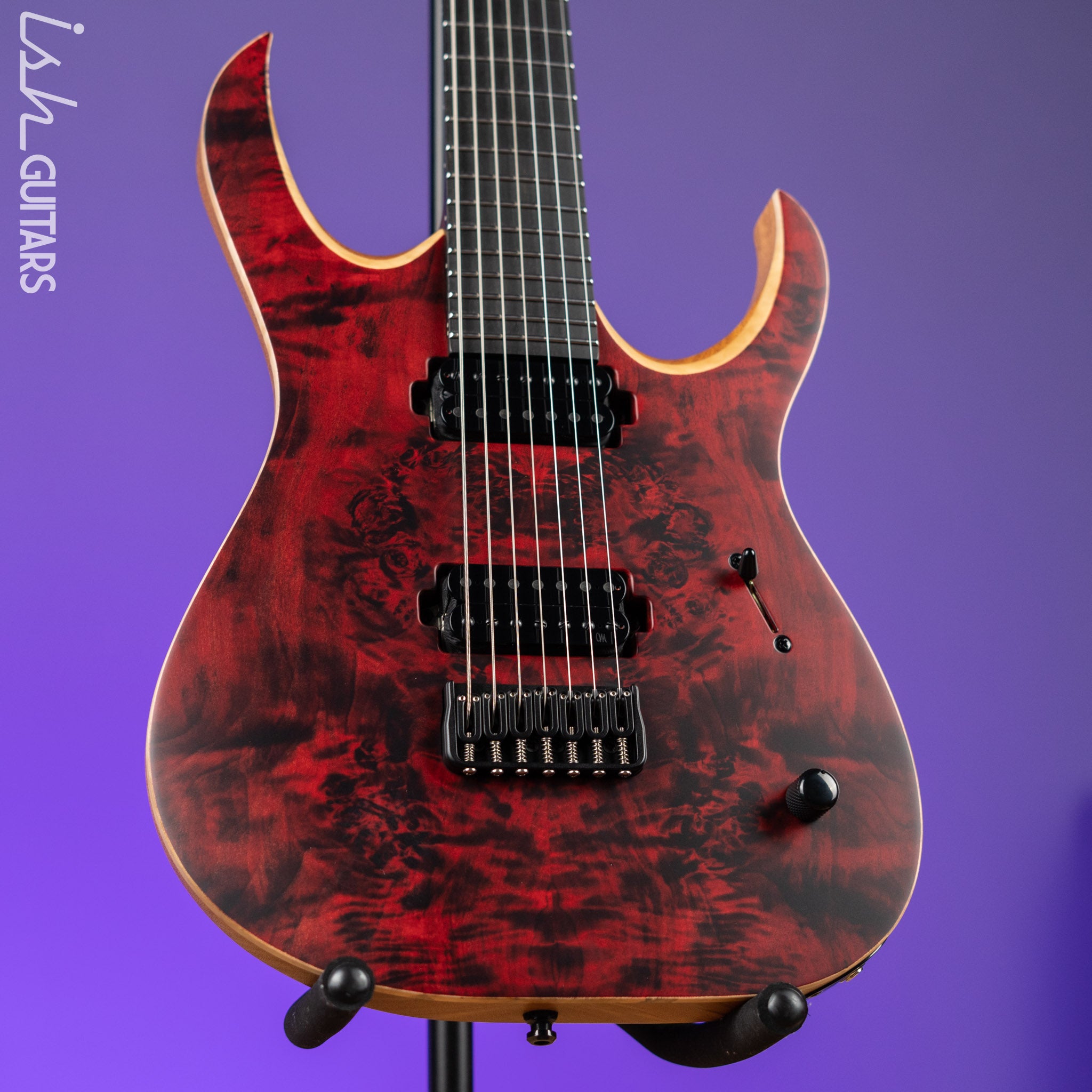Mayones Duvell Elite 7-String Guitar Transparent Dirty Red Satin