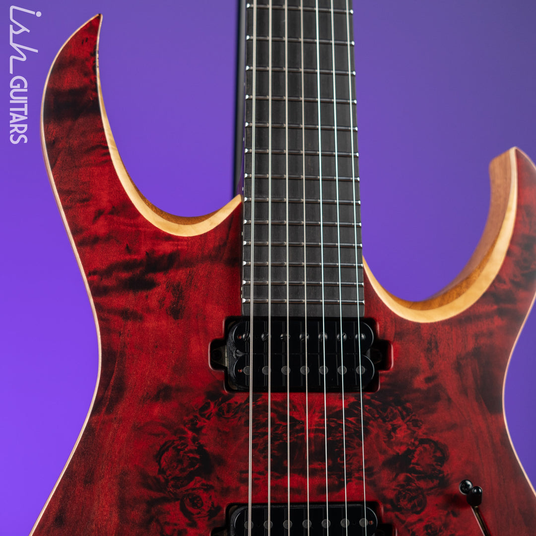 Mayones Duvell Elite 7-String Guitar Transparent Dirty Red Satin
