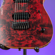 Mayones Duvell Elite 7-String Guitar Transparent Dirty Red Satin