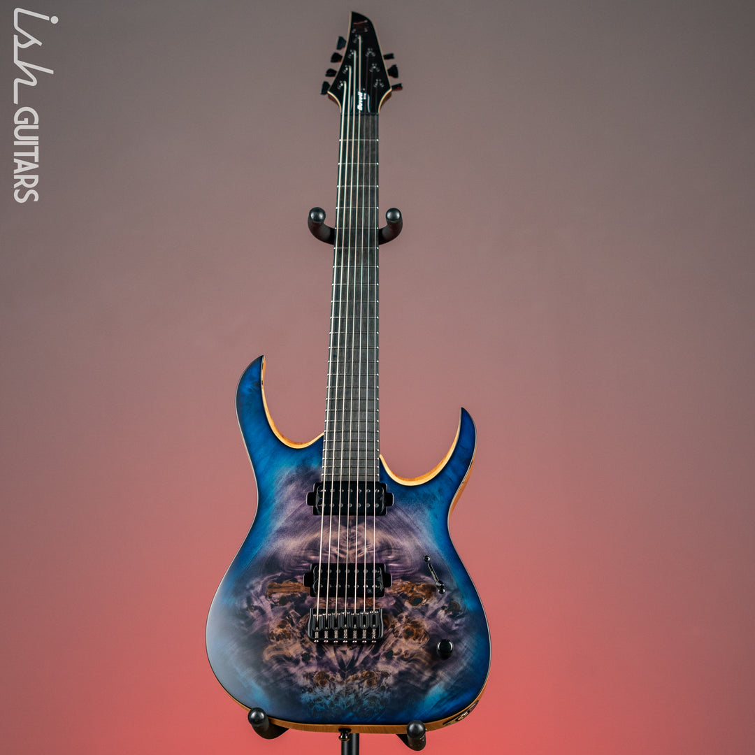 Mayones Duvell Elite 7-String Transparent Dirty Purple Blue Burst Satin