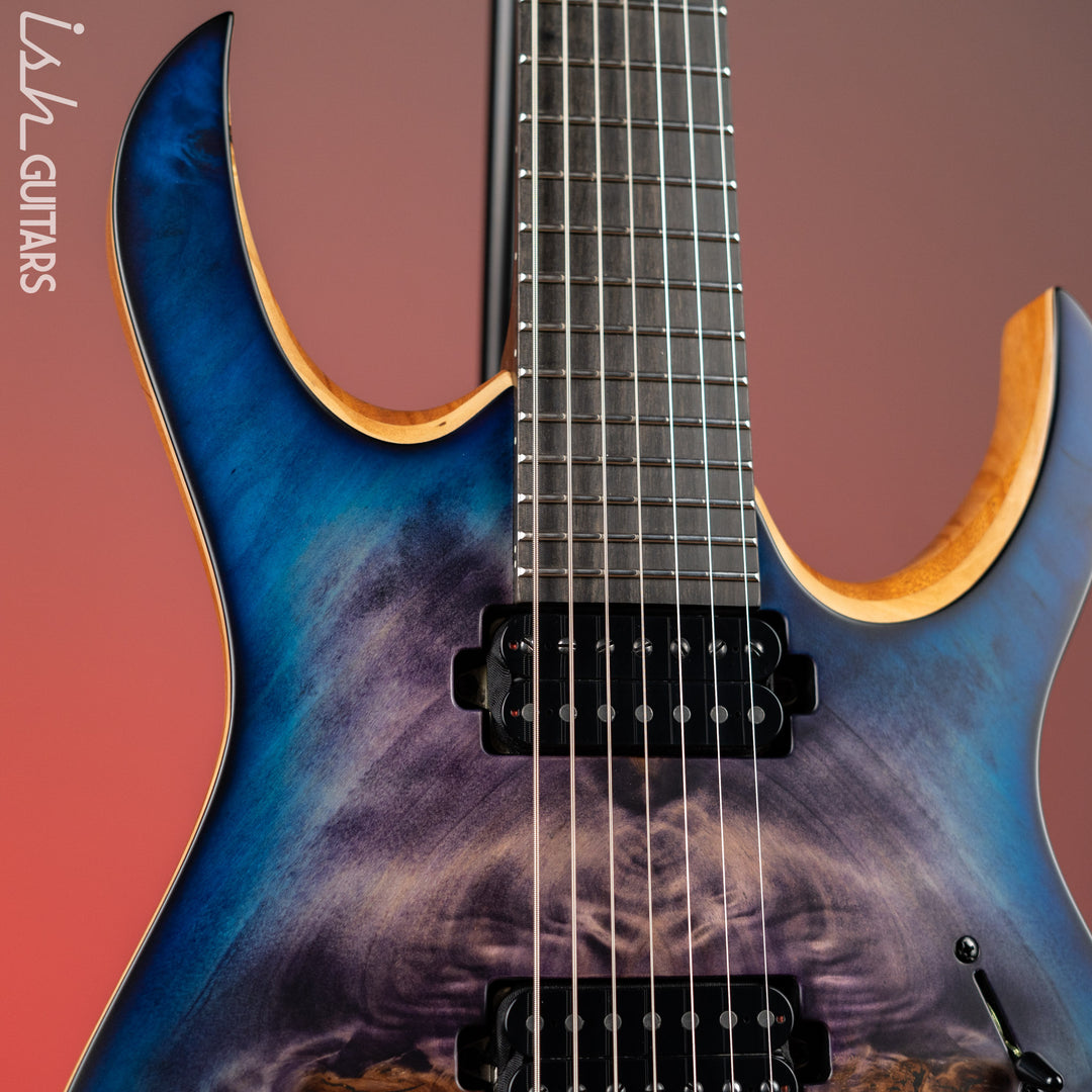 Mayones Duvell Elite 7-String Transparent Dirty Purple Blue Burst Satin