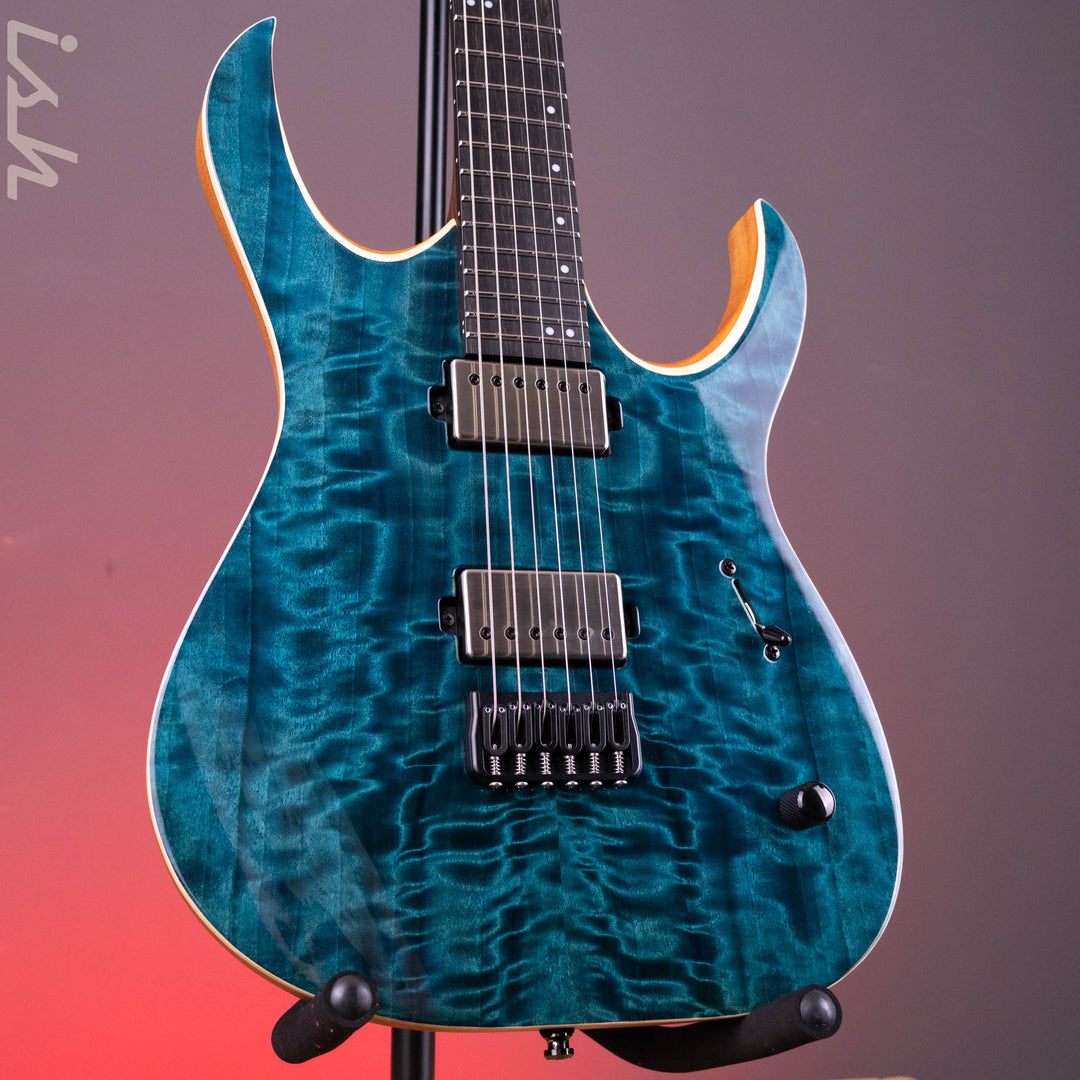Mayones Duvell Elite 6 Curly Poplar Transparent Turquoise Gloss
