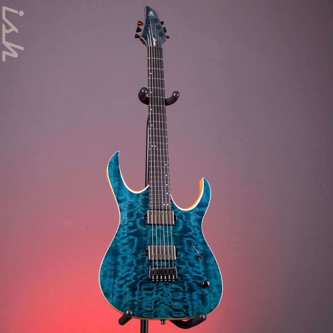 Mayones Duvell Elite 6 Curly Poplar Transparent Turquoise Gloss