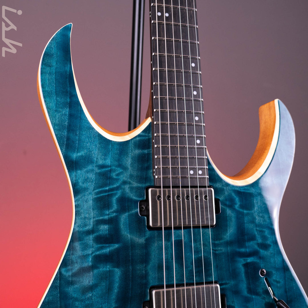 Mayones Duvell Elite 6 Curly Poplar Transparent Turquoise Gloss