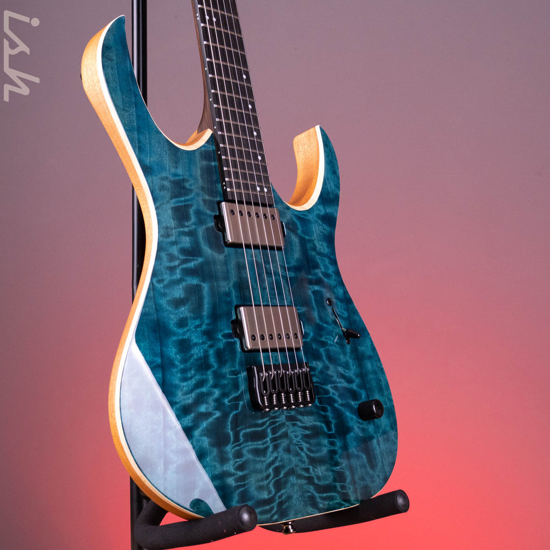 Mayones Duvell Elite 6 Curly Poplar Transparent Turquoise Gloss