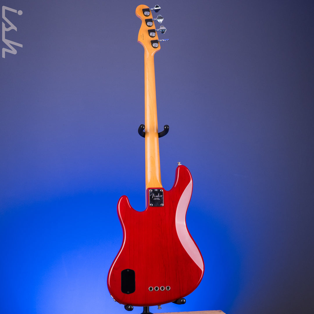 1999 Fender American Deluxe Jazz Bass Fretless 4-String Transparent Crimson Red