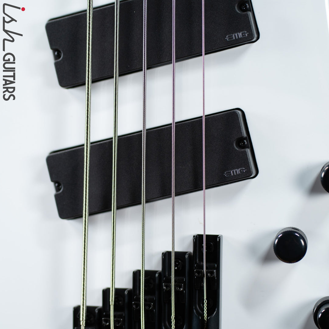 2022 Ish X Spector NS Dimension 5 String EMG Darkglass White Gloss