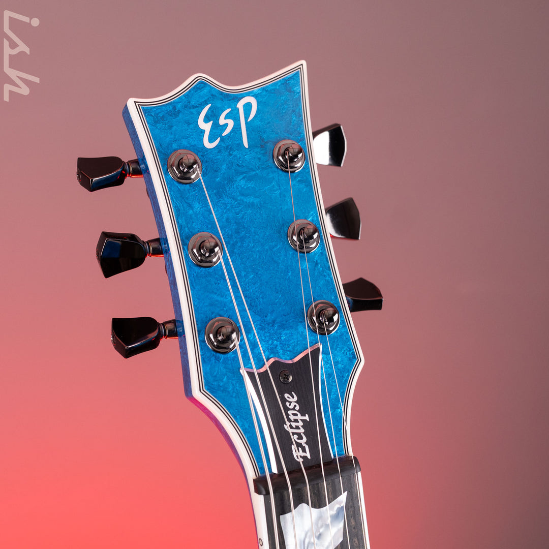 ESP USA Eclipse Custom Blue Liquid Metal – Ish Guitars