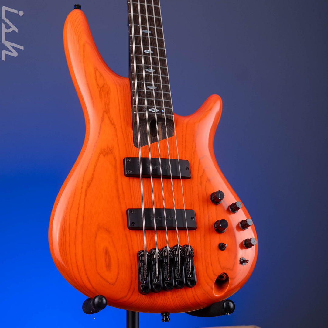 2022 Ibanez SR4605 Prestige 5-String Bass Orange Solar Flare
