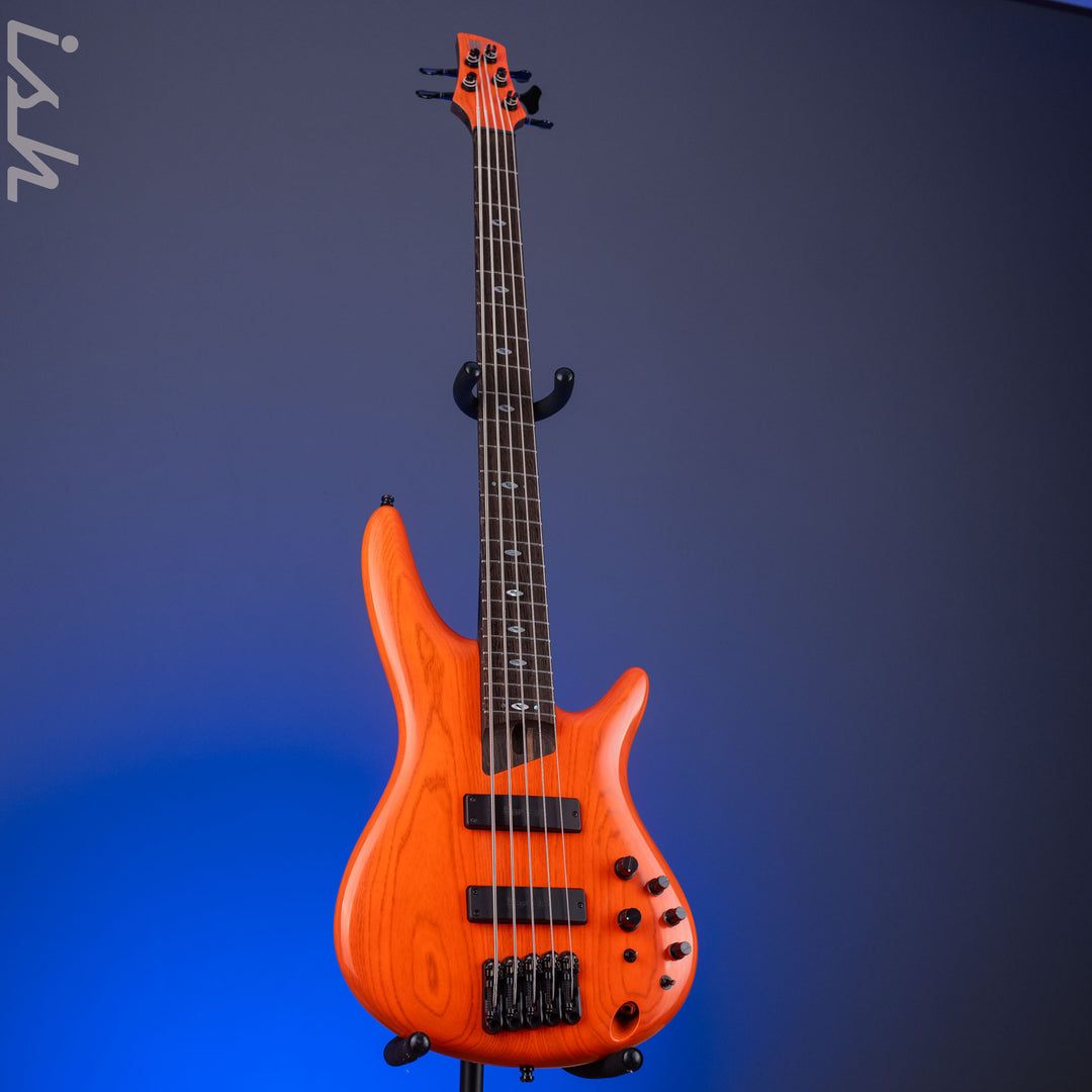 2022 Ibanez SR4605 Prestige 5-String Bass Orange Solar Flare