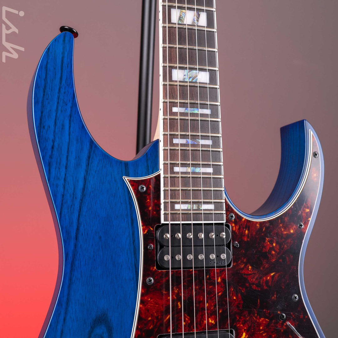 Ibanez RG653DX Transparent Deep Blue Flat Electric Guitar