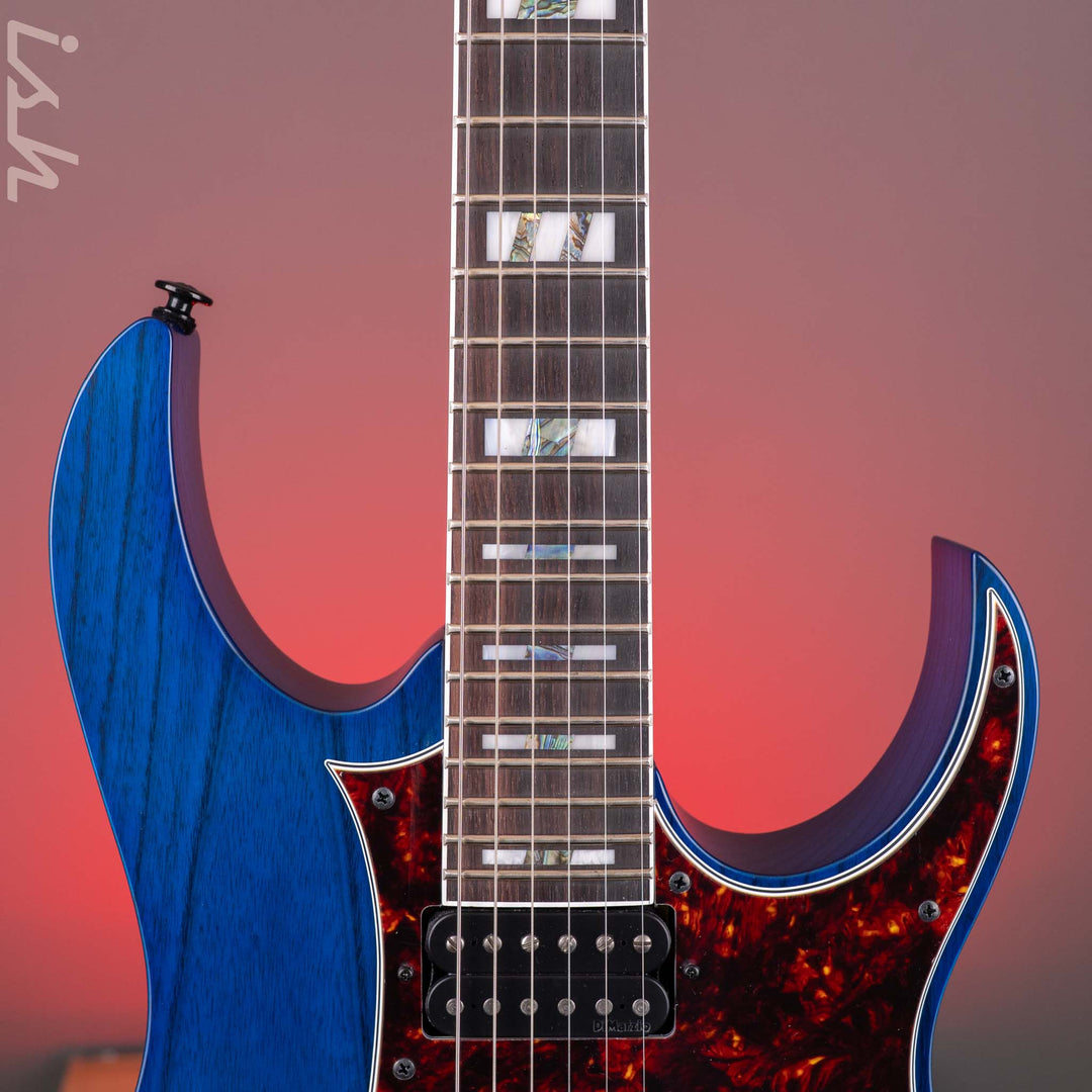 Ibanez RG653DX Transparent Deep Blue Flat Electric Guitar