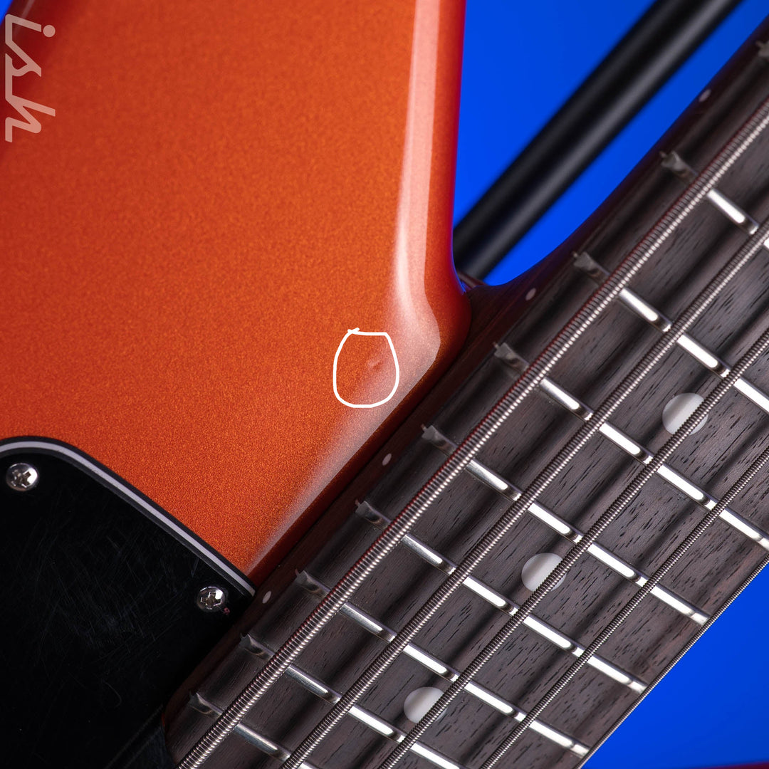 2014 Ernie Ball Music Man Big Al 5 H Tangerine Pearl *Solid Rosewood Neck*