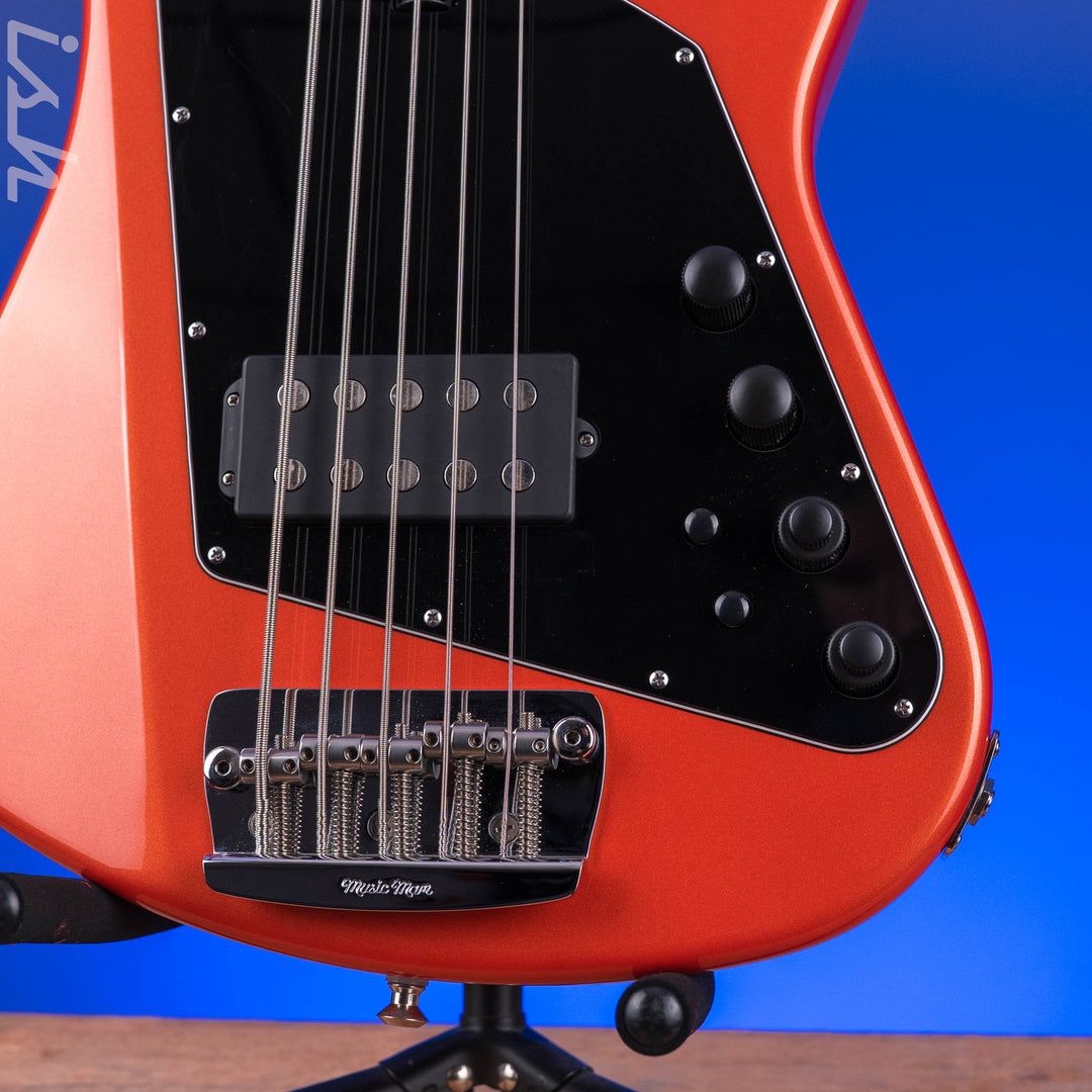 2014 Ernie Ball Music Man Big Al 5 H Tangerine Pearl *Solid Rosewood Neck*